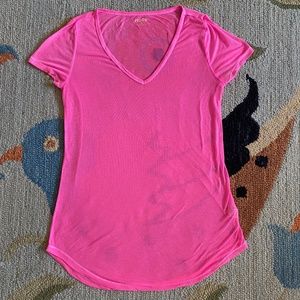 Mudd I Sheer Hot Pink V-Neck T-Shirt